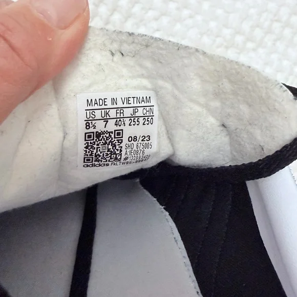 Adidas Gazelle Bold Black and White Suede Sneakers - Picture 7 of 8